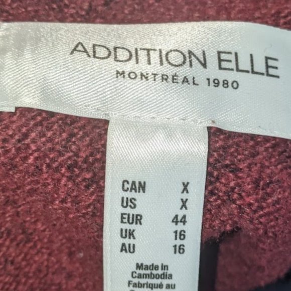 --- ADDITION ELLE  Burgundy Red Mock Neck Sweater Size X - Picture 4 of 5